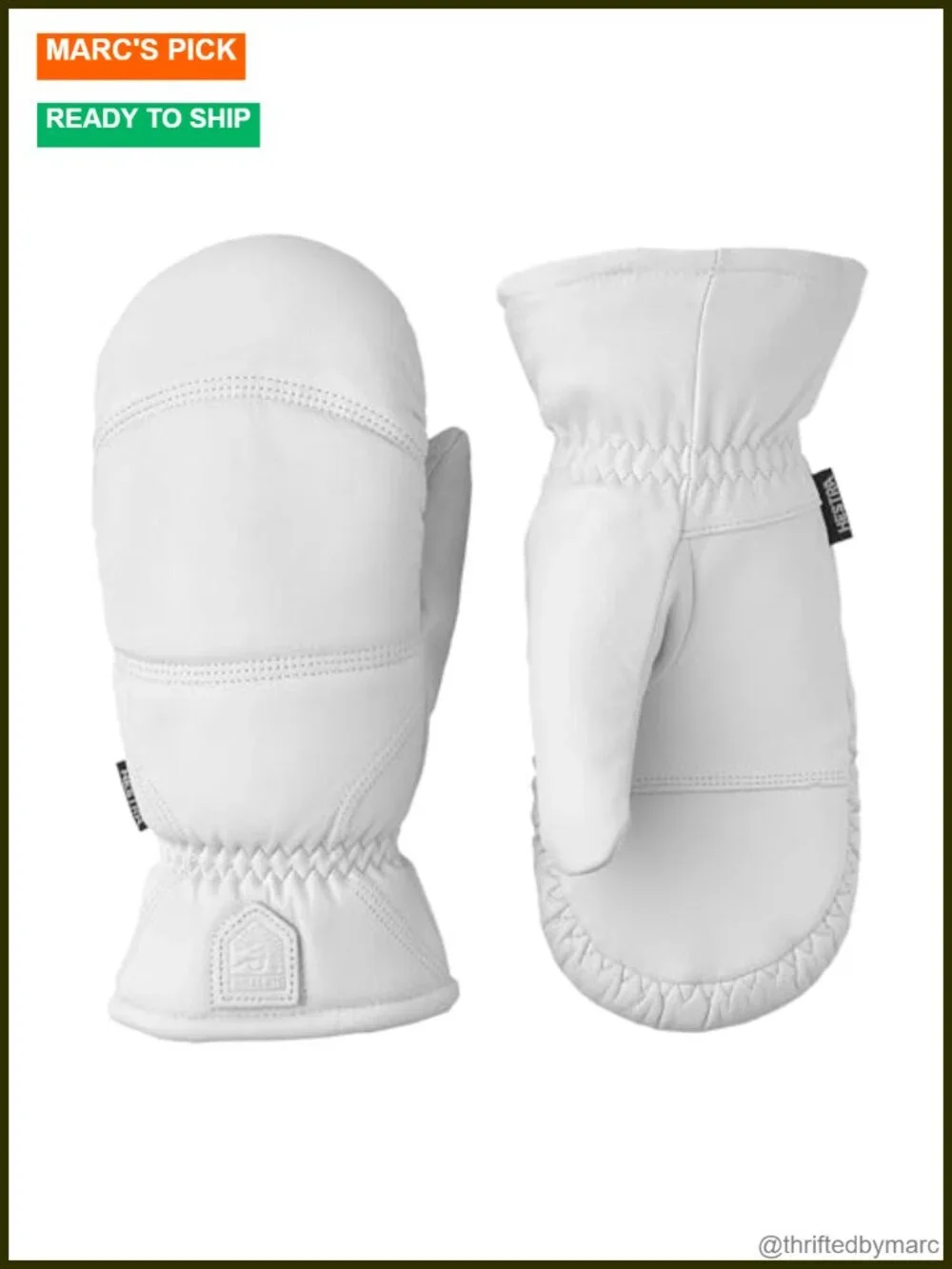 Unisex Leather Box Mittens Windproof Skiing Winter Gloves